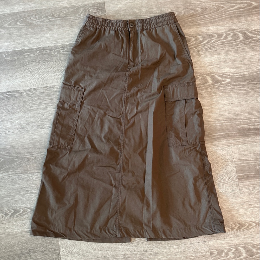 Carhartt WIP Brown Cargo Long Midi Skirt